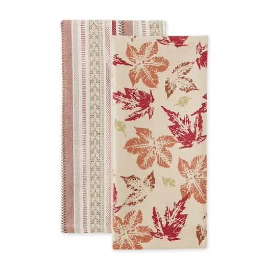 DII&reg; Rustic Leaves Dishtowel Set {4}