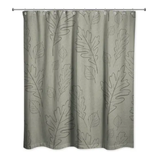 Green Large Leaves Shower Curtain {1}