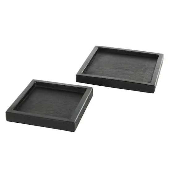 Black Marble Minimalistic Textured Square Trays, 2ct. {3}