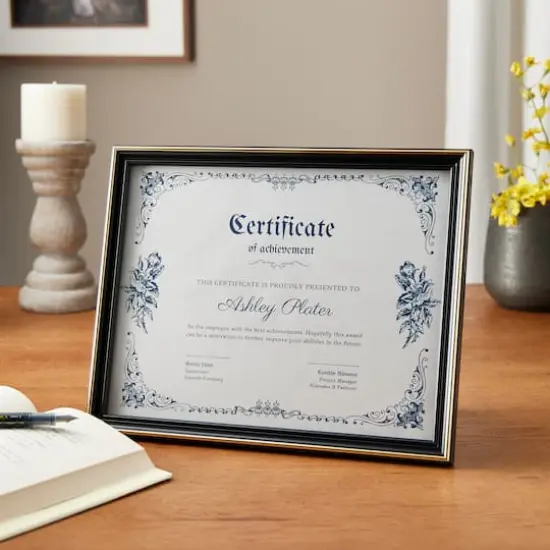 Basics 8.5" x 11" Black & Gold Multipurpose Document Frame by Studio D&eacute;cor&reg; {3}