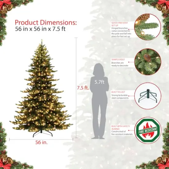 7.5ft. Pre-Lit Royal Majestic Spruce Artificial Christmas Tree, Clear Lights {6}