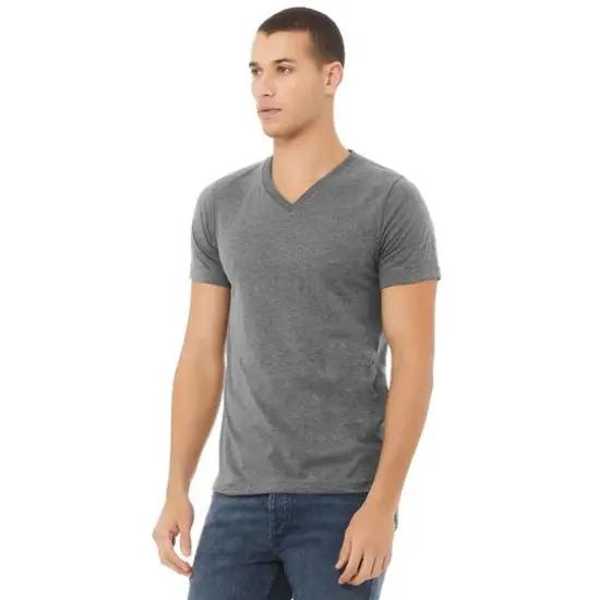 BELLA+CANVAS&reg; Short Sleeve V-Neck Adult Unisex Jersey T-Shirt Deep Heather {4}