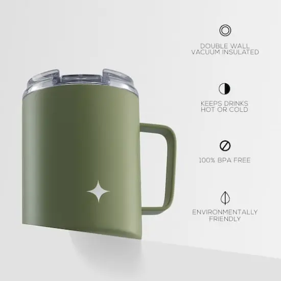 JoyJolt® 12oz. Vacuum Insulated Tumbler With Lid & Handle Green {5}