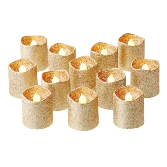 Champagne Glitter LED Votive Candles By Ashland&reg; 12ct. {8}