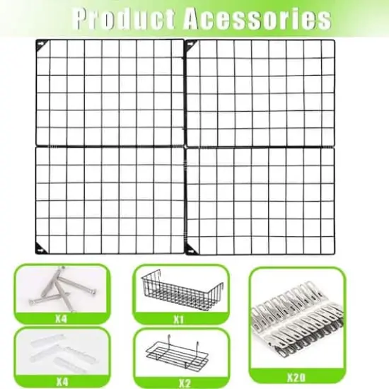 NEX&trade; Black Wall Grid Panel with 3 Wire Baskets {4}