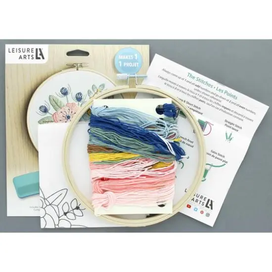 Leisure Arts&reg; 6" Pink Poppies Embroidery Kit {4}