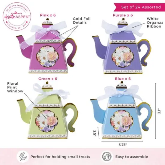 Kate Aspen&reg; Tea Time Party Assorted Favor Box Set {7}