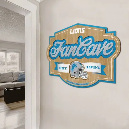 NFL Fan Cave Sign Detroit Lions {4}