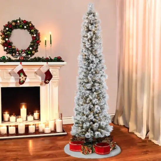 6.5ft. Pre-Lit Portland Pine Artificial Christmas Tree, Clear Lights {3}