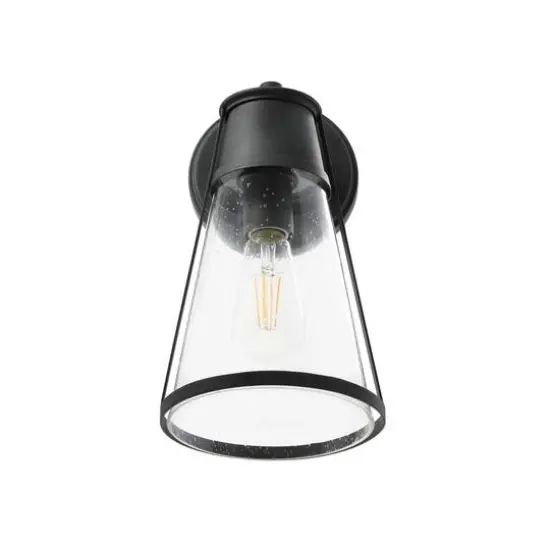 Hello Honey® Robert Stevenson Lighting Jaxon 13.5" Metal & Seedy Glass Outdoor Wall Sconce Distressed Zinc {7}