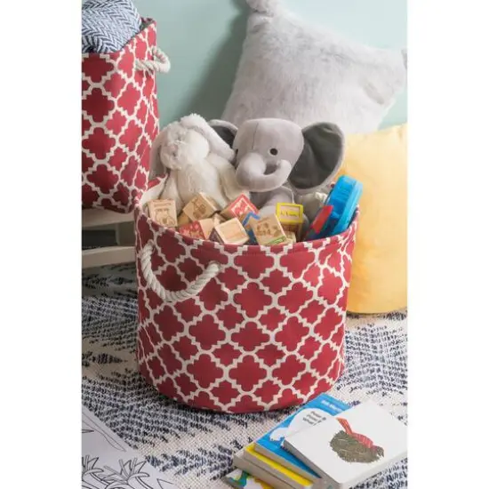 DII&reg; Large Round Polyester Lattice Bin Rust {7}