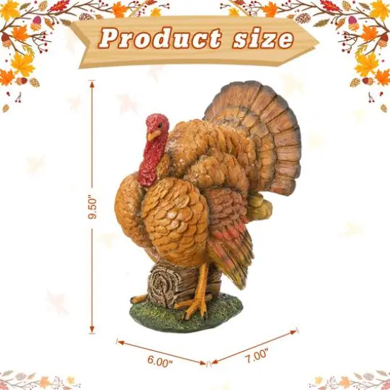 Glitzhome&reg; 9.5" Thanksgiving Resin Turkey Table D&eacute;cor {9}