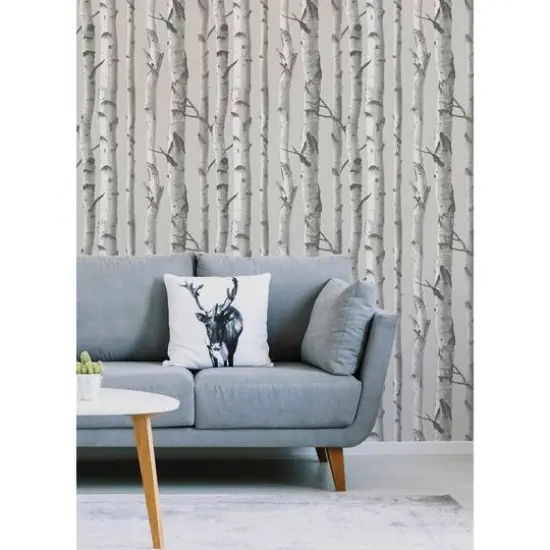 InHome Birch Forest Gray Peel & Stick Wallpaper {3}