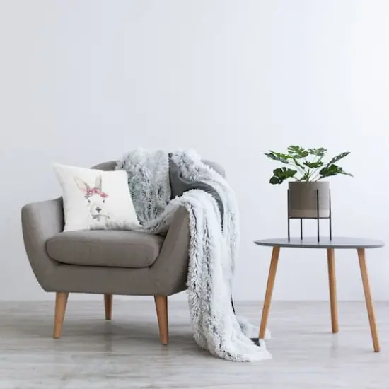 Stupell Industries Floral Crown Rabbit Bunny, Floral Crown Rabbit Bunny Decorative Printed Throw Pillow {3}