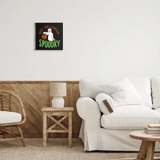 Stupell Industries Keep Halloween Spooky Trick Or Treat Ghost Wall Plaque Art {3}