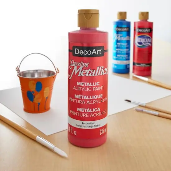 DecoArt&reg; Dazzling Metallics&reg; Acrylic Paint Festive Red {3}