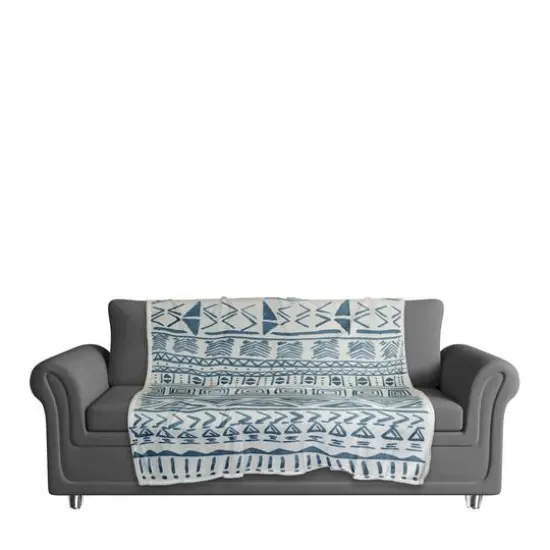 Blue Aztec 50" x 60" Coral Fleece Blanket {4}