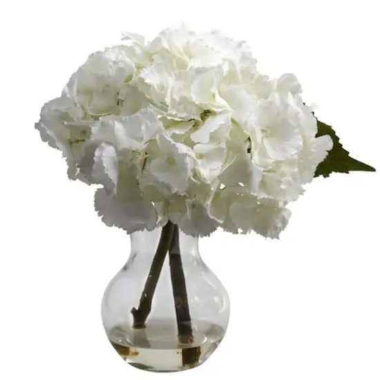 13" Hydrangea Arrangement with Vase {4}