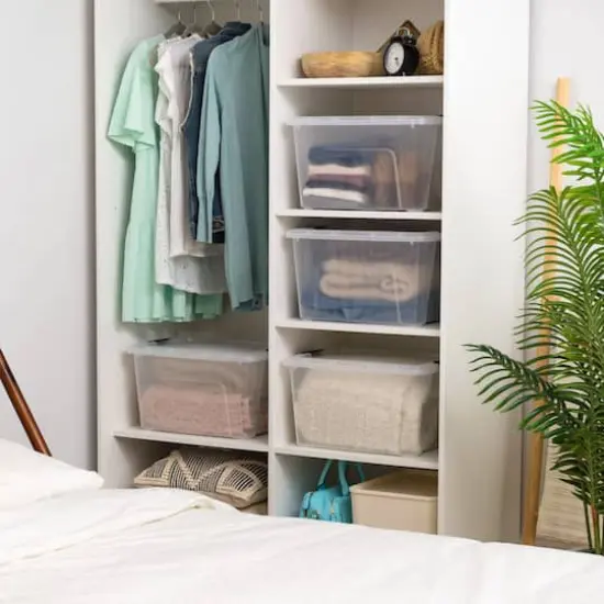 IRIS&reg; 32qt. Buckled Clear Boxes with Clear Buckle Lids, 4ct. {15}