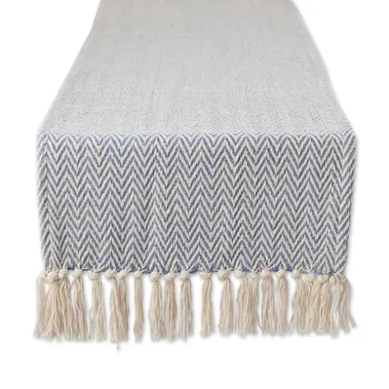 DII&reg; 72" Chevron Handloom Table Runner Stone Blue {1}