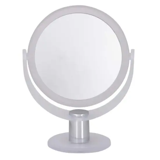 Home Details Dual Sided 10X Magnification Rubberized Vanity Mirror Frost {6}