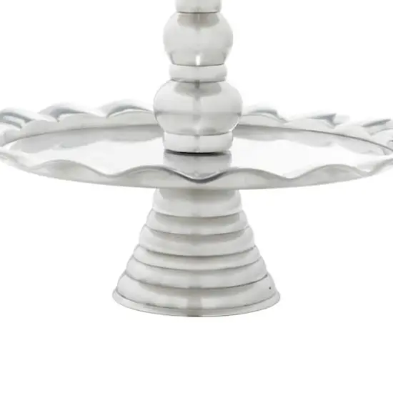 24" Silver Aluminum 3-Tier Tray Stand {4}