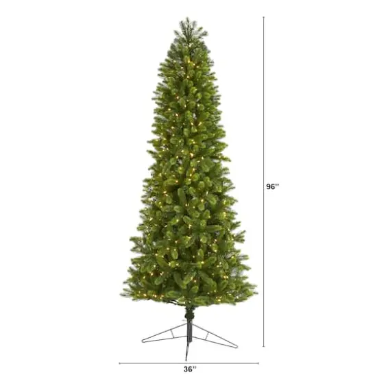 8ft. Pre-Lit Virginia Spruce Artificial Christmas Tree, Warm White LED Lights {5}