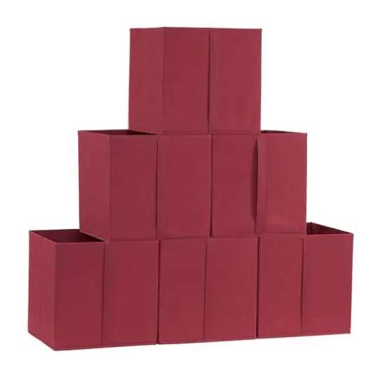 Household Essentials Storage Cubes with Vertical Handle, 6ct. Red {1}