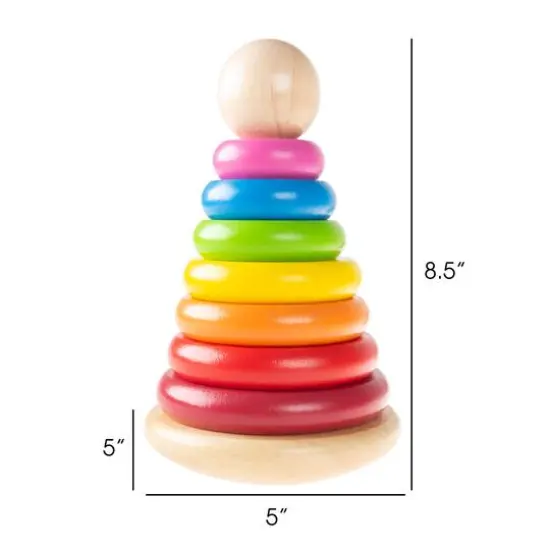 Toy Time Wooden Rainbow Stacking Rings {3}
