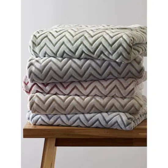DII&reg; Sage Chevron Plush Throw {7}