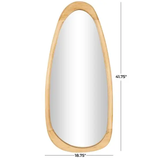42" Brown Wood Oval Wall Mirror {4}