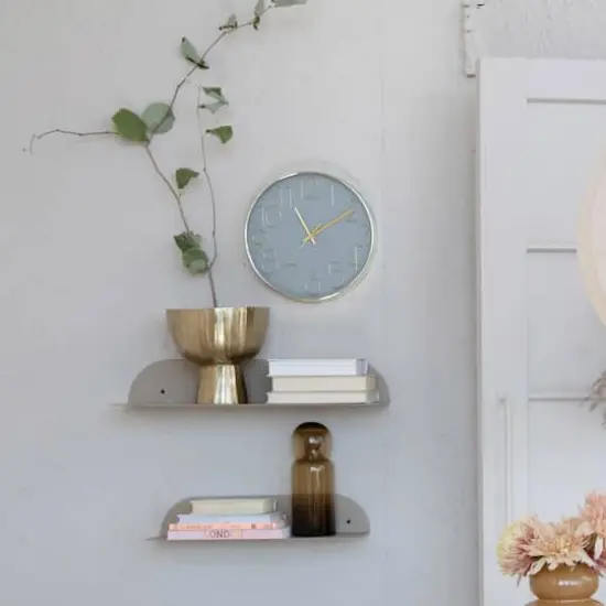 Hello Honey&reg; 12" Gray & Gold Aureate Hour Wall Clock {3}