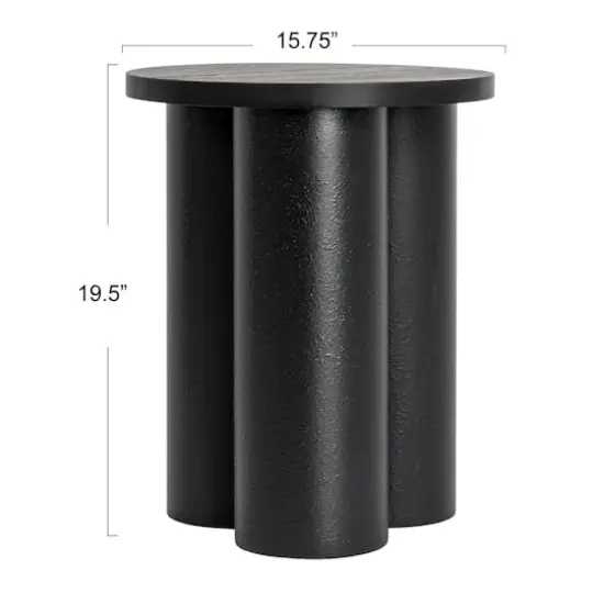 Hello Honey&reg; Round 3-Column End Table Black {6}