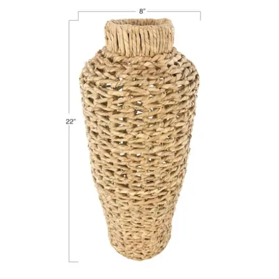 Hello Honey&reg; 22" Handwoven Water Hyacinth & Rattan Floor Vase {7}