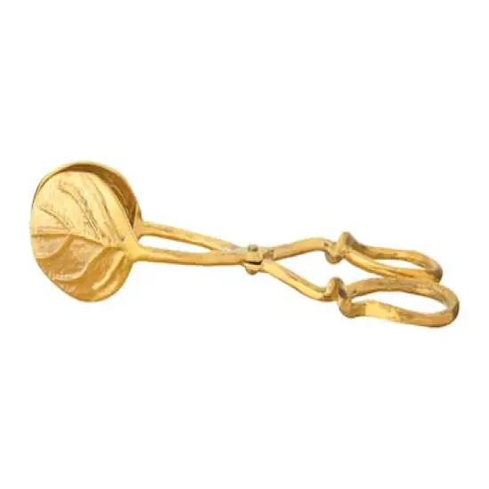 Hello Honey&reg; 8" Gold Embossed Leaf Shaped Tongs {4}