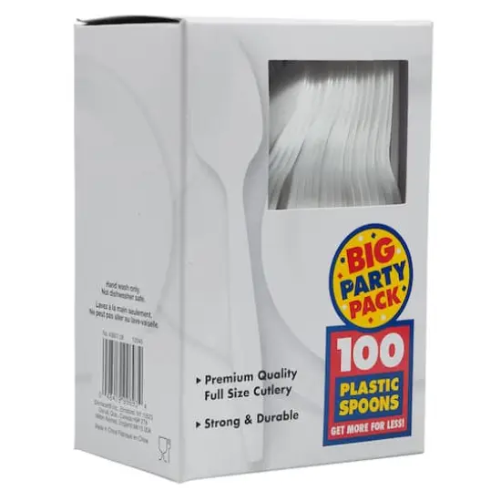 JAM Paper Plastic Spoons, 100ct. White {3}