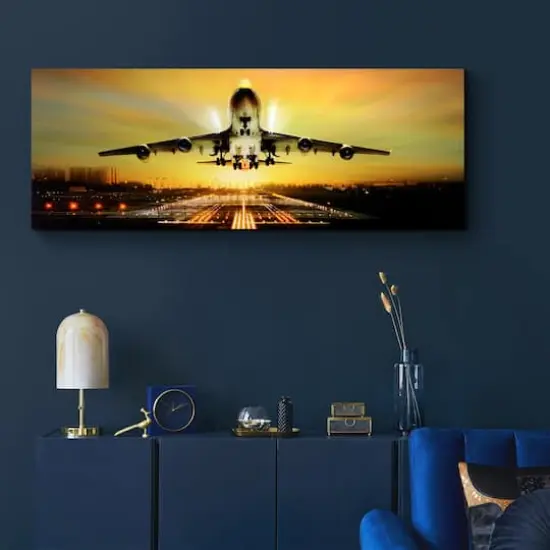 48" Airplane Take Off Glossy Lacquer Wall Art {3}