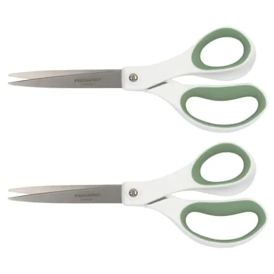 Fiskars&reg; 8" Green & White Scissors, 2ct. {3}
