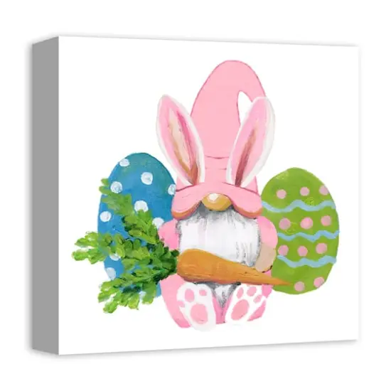 Easter Bunny Gnome 12" x 12" Canvas Wall Art {3}