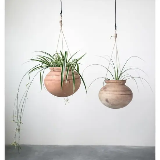 Hello Honey&reg; 15" Hanging Clay Pot with Jute Hanger {3}