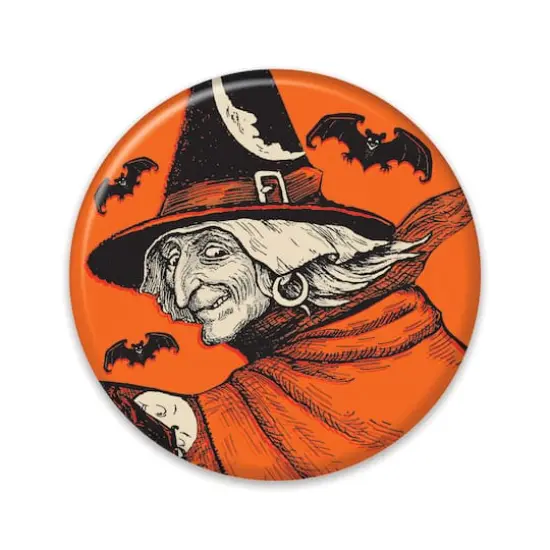Beistle Vintage Halloween Classic Witch Button, 6ct. {1}