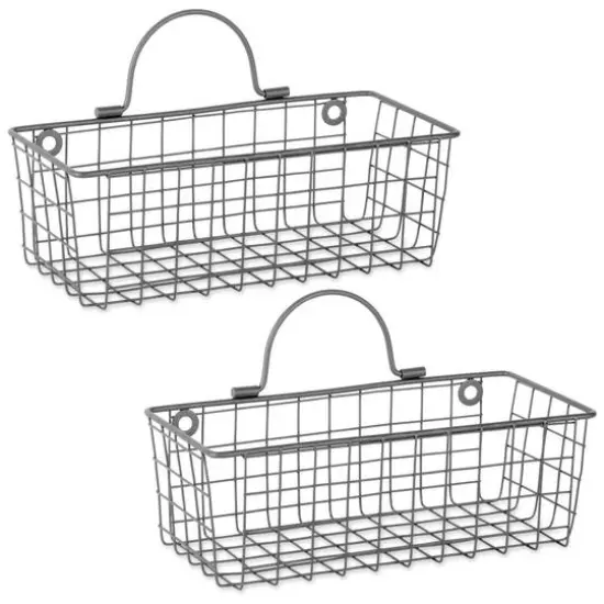 DII&reg; Small Wire Wall Baskets, 2ct. Gray {1}
