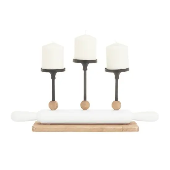 White Fir Modern Farmhouse Candelabra, 9" x 20" x 4" {6}