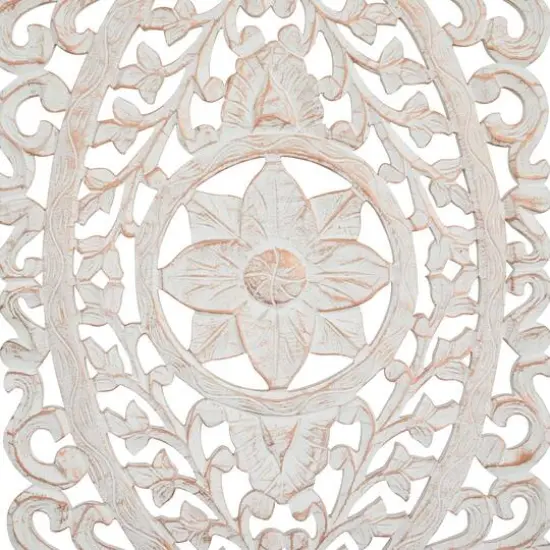 White Wood Traditional Wall Decor, 48" x 24" {4}