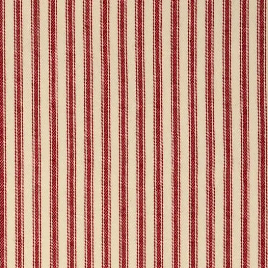 Roc-Lon Woven Ticking Stripe Cotton Fabric Red/Natural White {5}