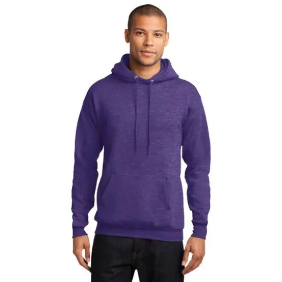 Port & Company&reg; Heathered Colors Core Fleece Pullover Hooded Sweatshirt Heather Purple {4}