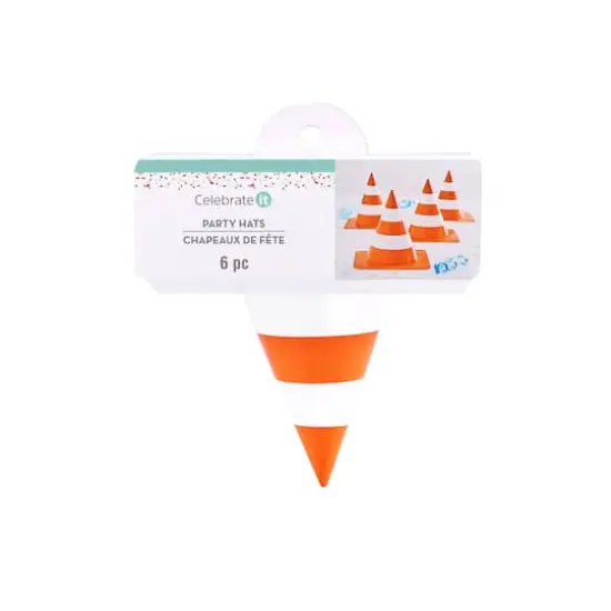 5" Orange & White Cone Party Hats, 6ct. by Celebrate It&trade; {4}