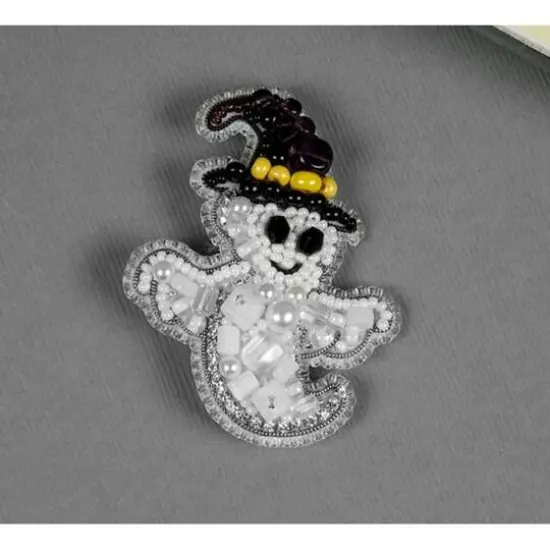 Crystal Art Beadwork Kit For Creating Broоch Ghost {4}