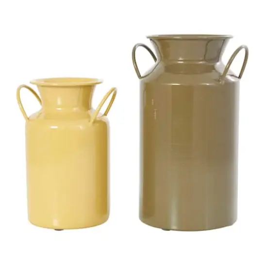 Multicolored Metal Jug Vase with Handles Set {1}