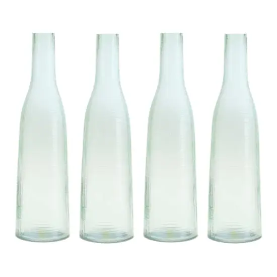 16.75" Green Glass Bottle Vases, 4ct. {1}